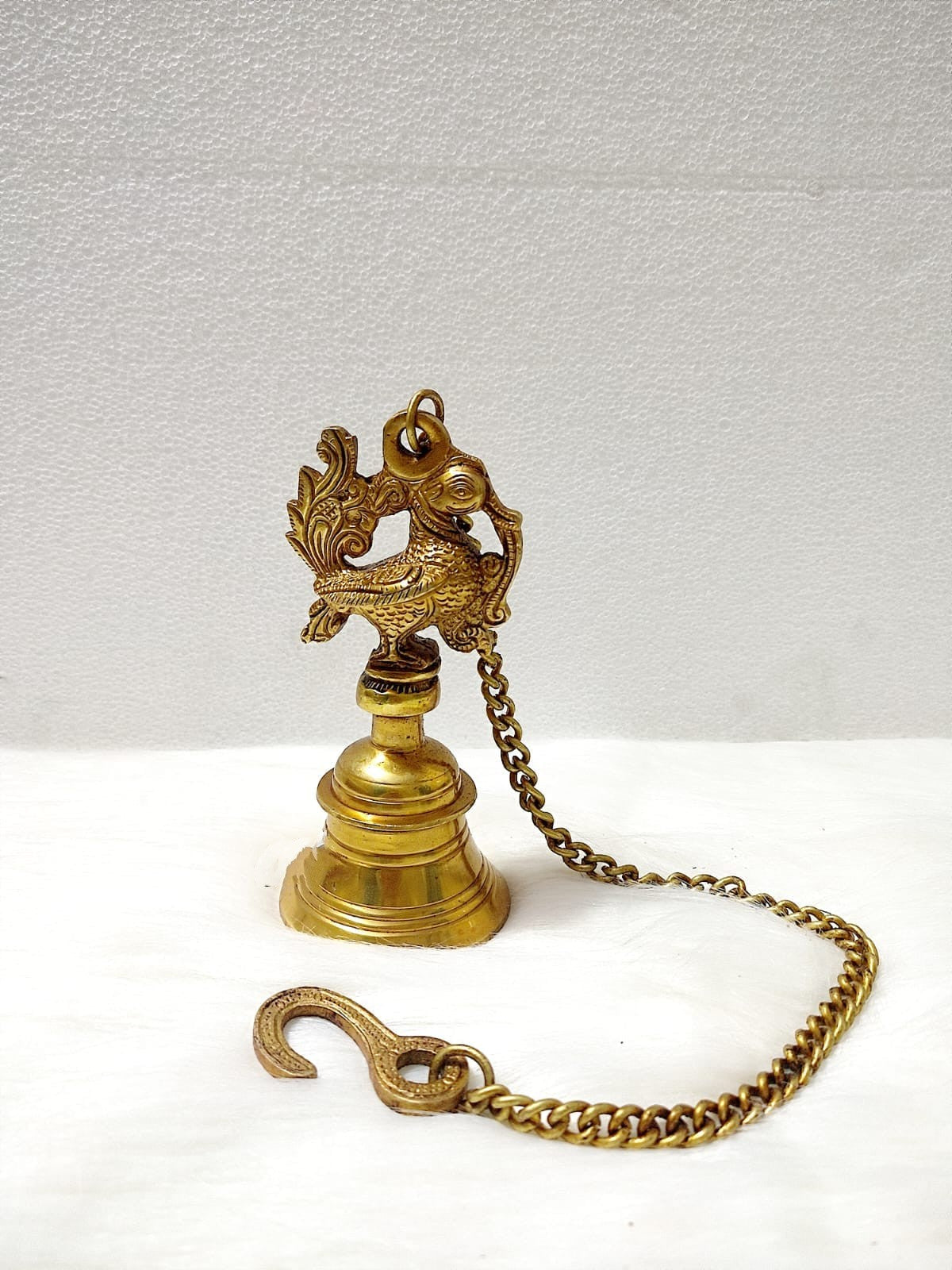 Brass Peacock Hanging Bell Decor