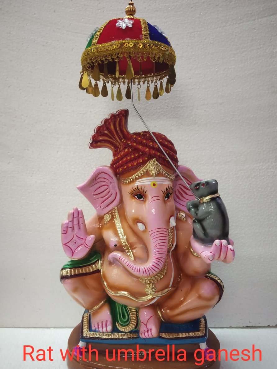 13β Vinayagar Umbrella With Mooshika Golu Dolls