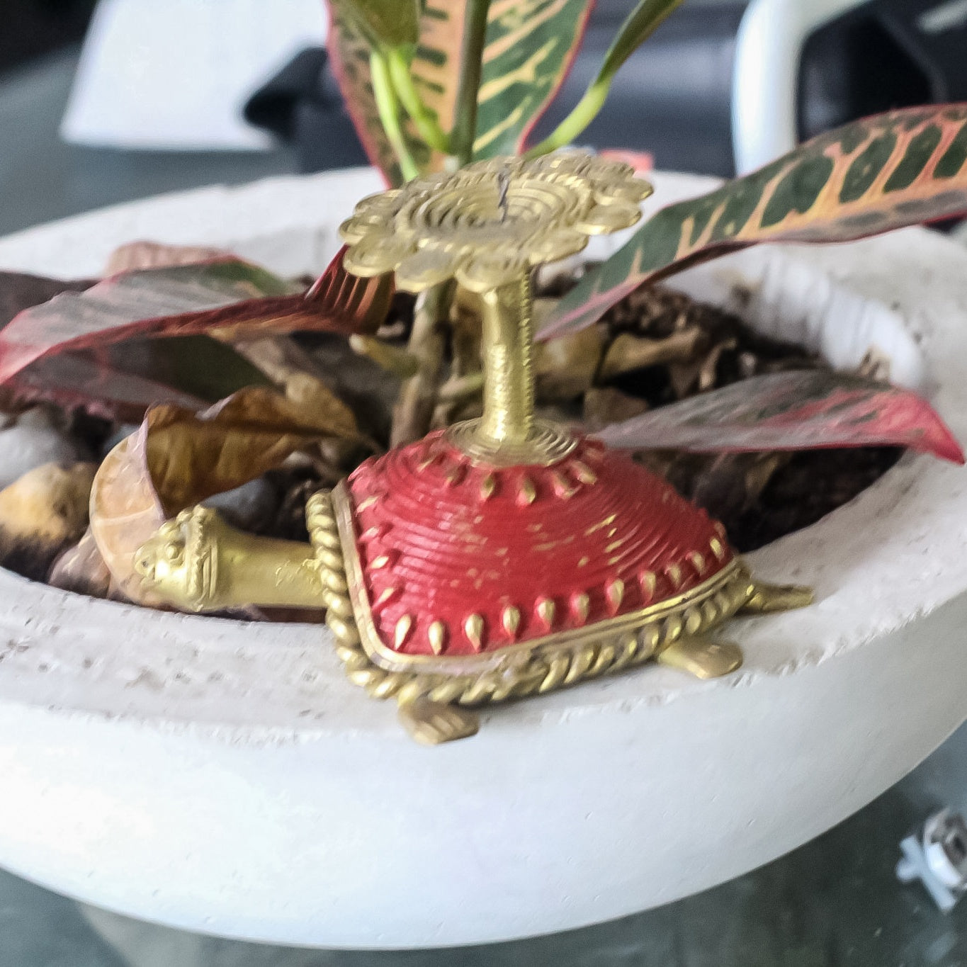 Brass Decor Tortoise / Turtle / Samai Single Candle Stand