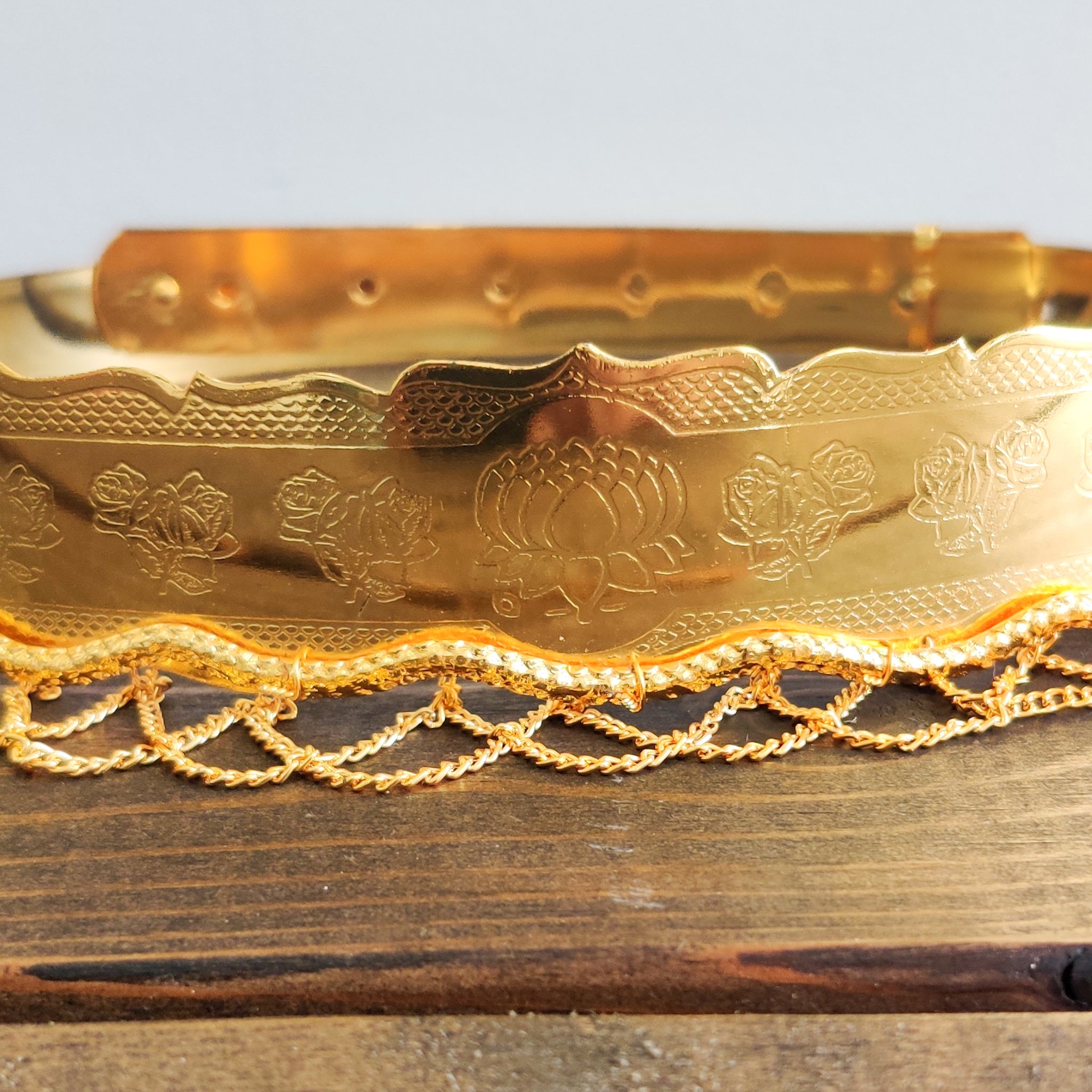 Adjustable Gold Plated Hip Belt / Ottiyanam / Kamar Bandh / Vaddanam