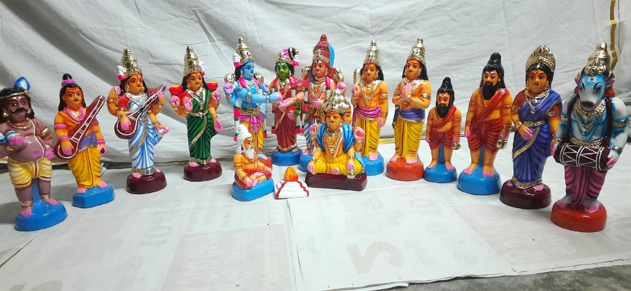 12" Meenakshi Kalyanam Golu Doll Set