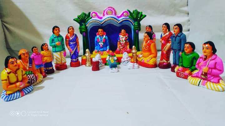 6" Small Kalyanam Wedding Set Golu Dolls / Golu Bommai / Bommulu