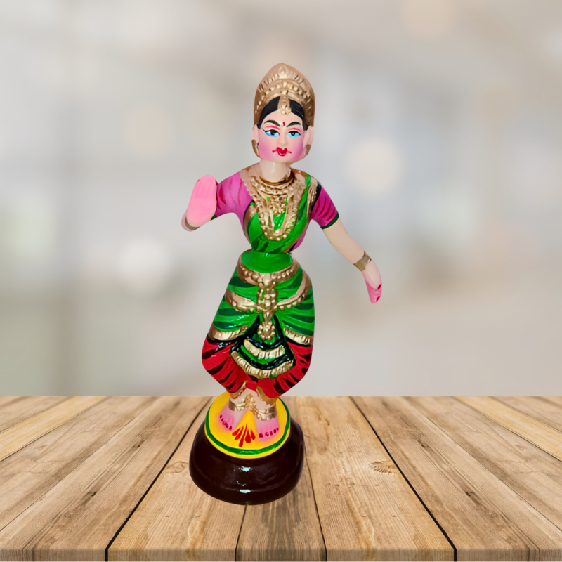Image of 13" Bharathnatyam Tanjore Dancing doll