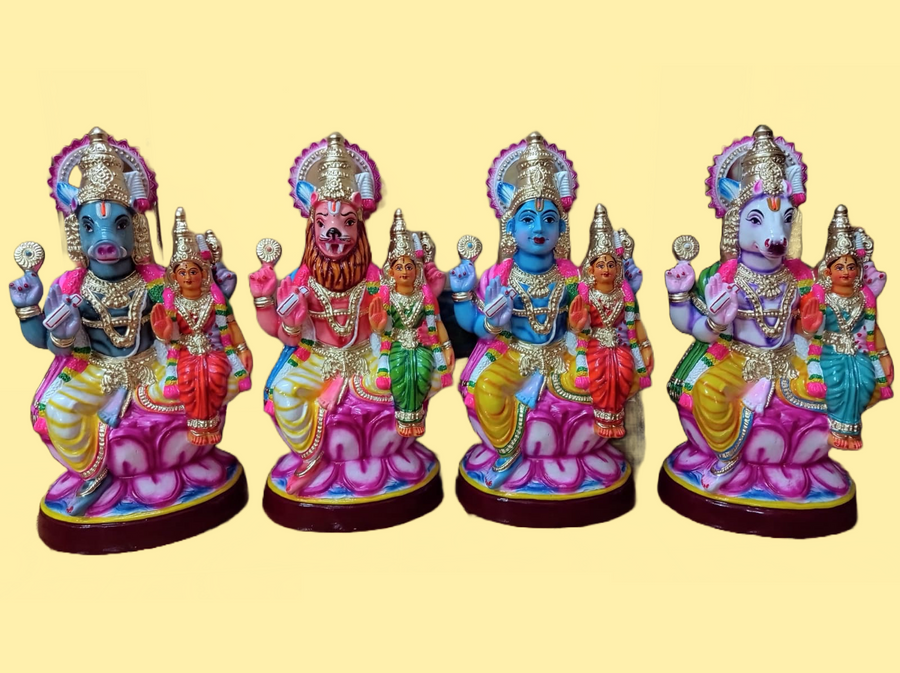 6" Lakshmi Narasimha Small Golu Dolls / Golu Bommai / Bommulu
