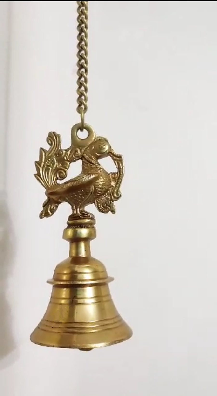 Brass Peacock Hanging Bell Decor