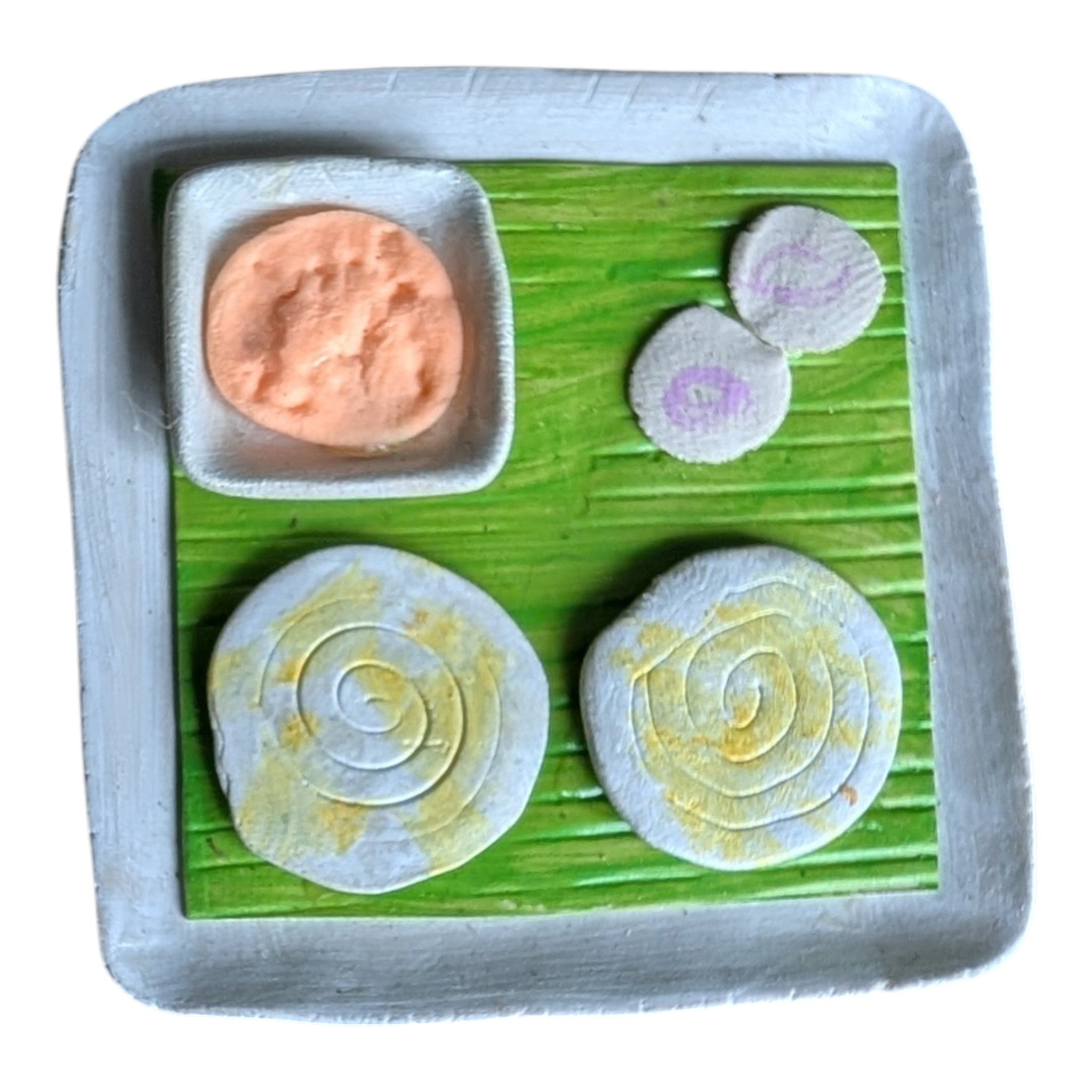 Miniature Parota Roti Banana Leaf Dinner Plate Golu Doll | Navratri Canada USA