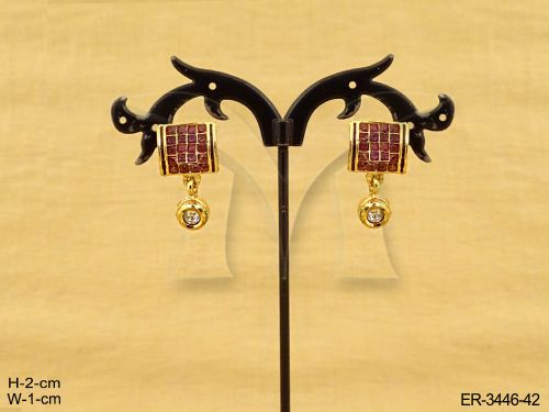 Square curved Antique Earrings with drops