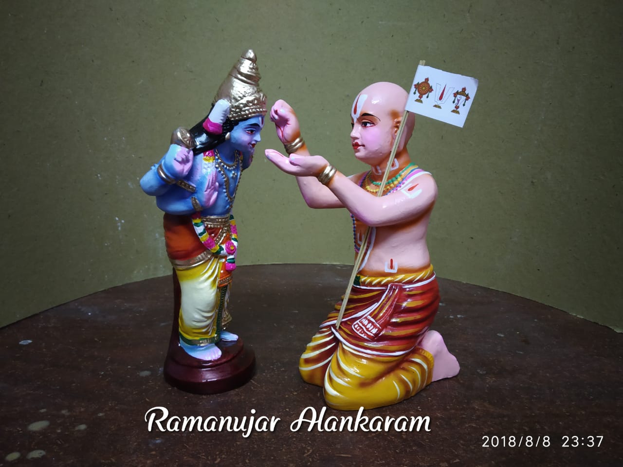 8” Ramanujar Vishnu Alankaram Set Golu Dolls / Golu Bommai / Bommulu