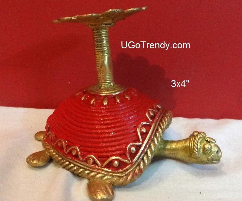 Brass Decor Tortoise / Turtle / Samai Single Candle Stand