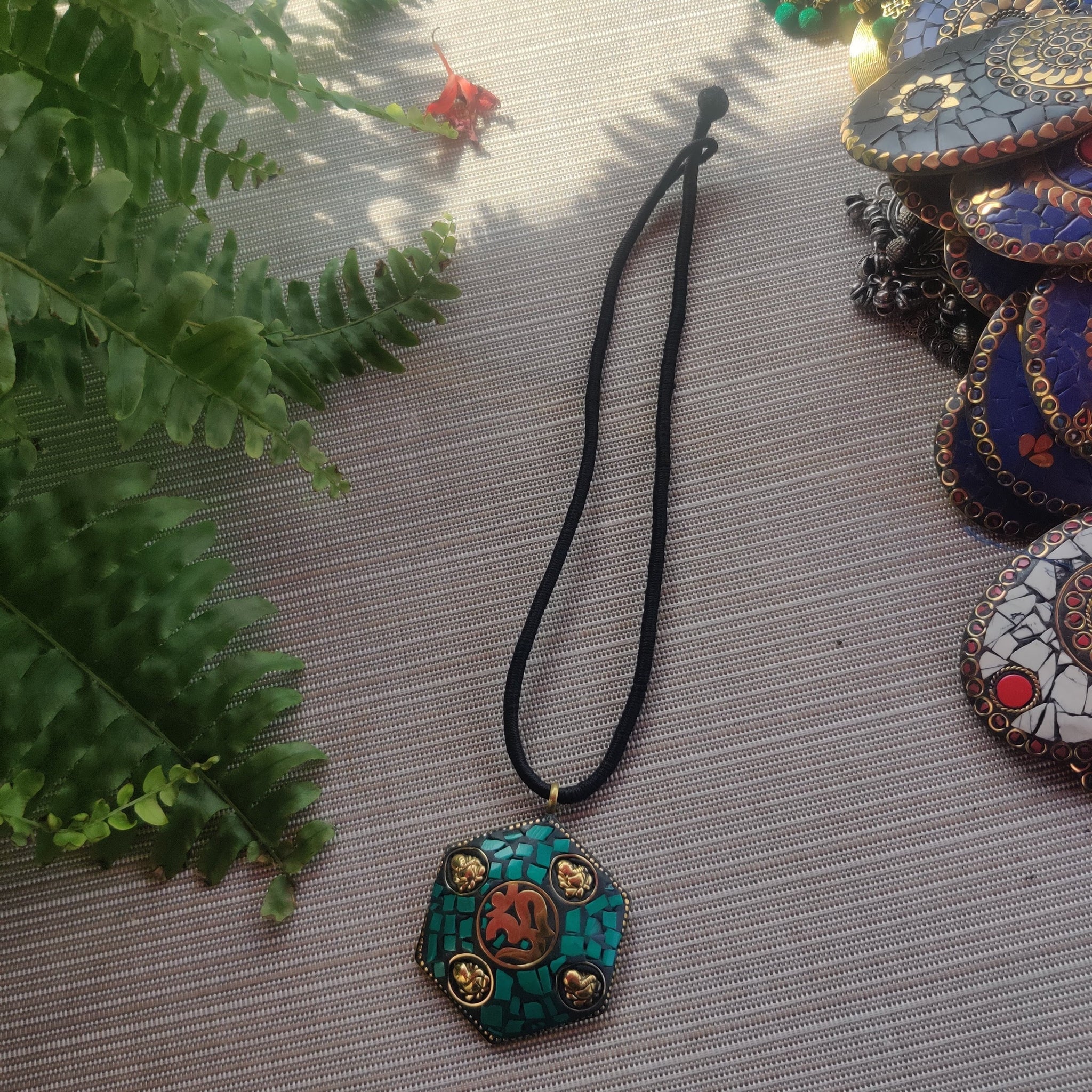 Black Thread Pendant Necklace UGoTrendy