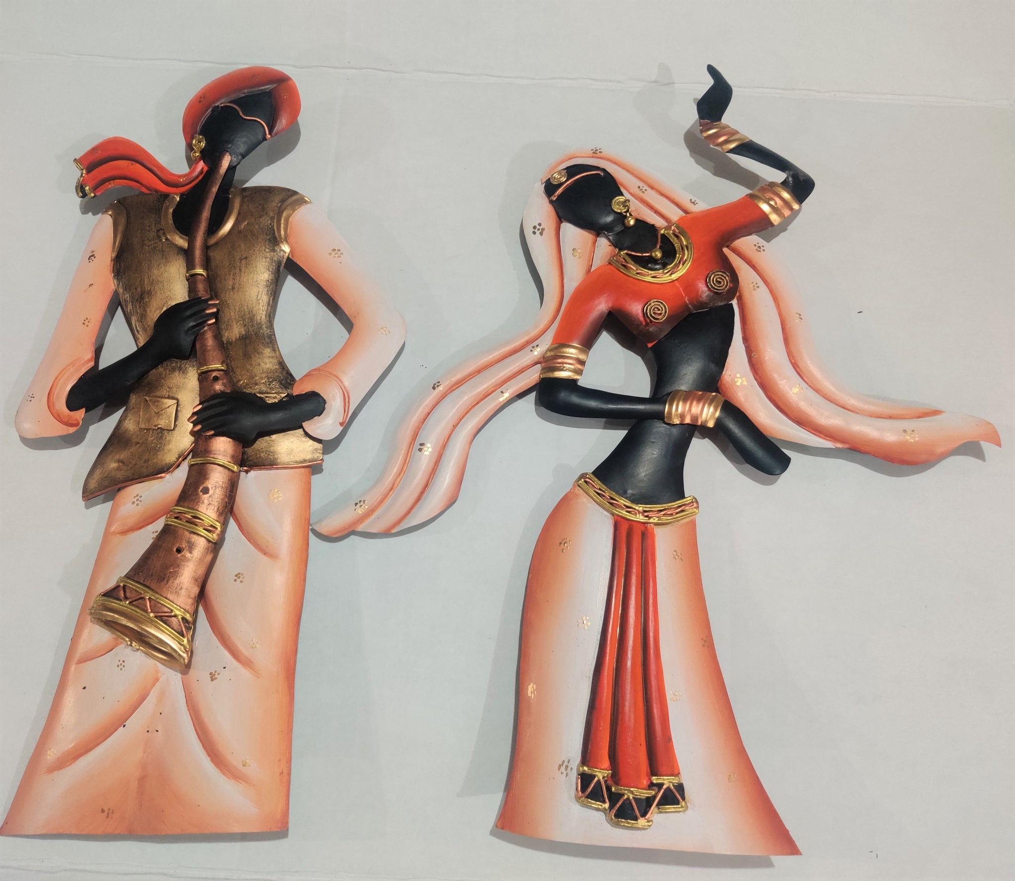 Music Dance Couple Metal Art Wall Hanging