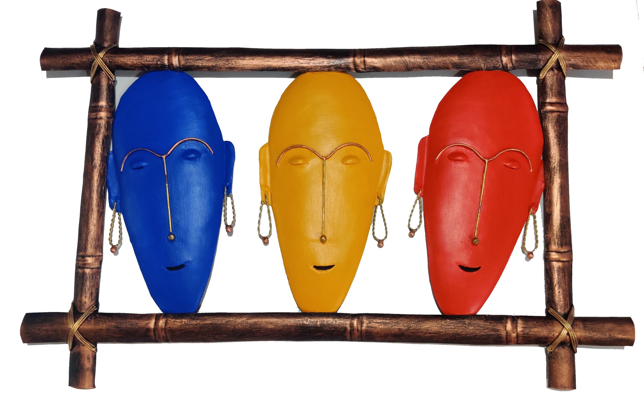 Three Faces Metal Art Wall Hanging