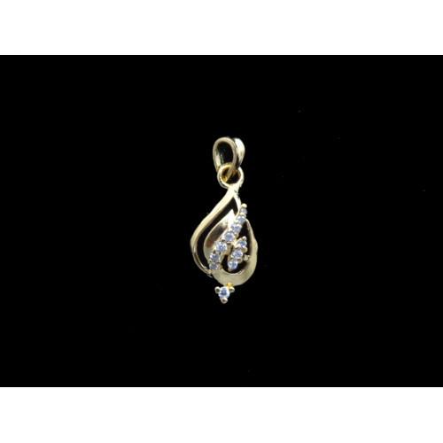 18K Gold Plated Cute Designer Pendant With White CZ Stones