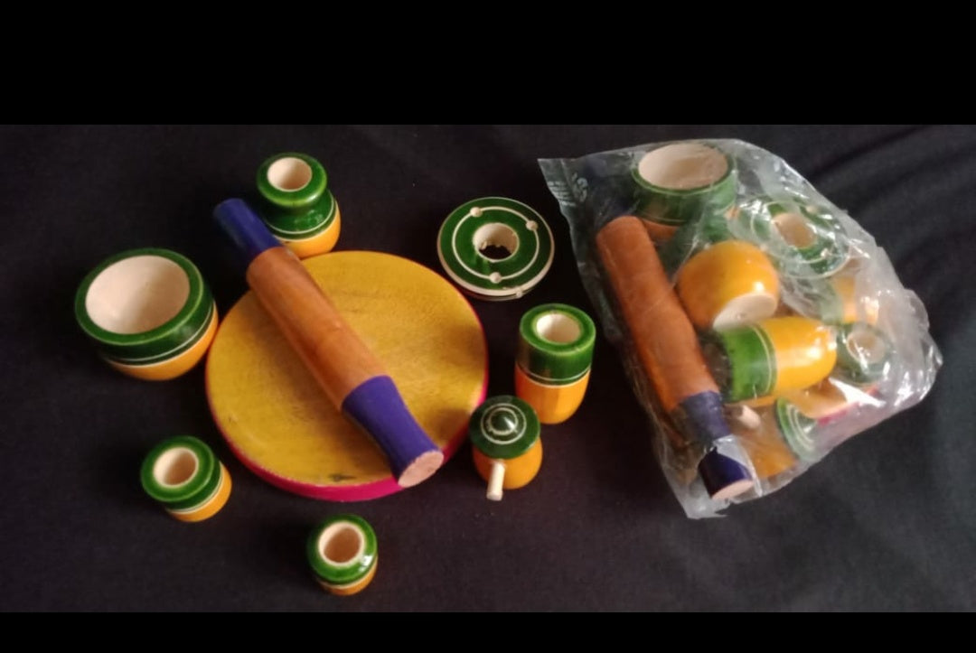 Wooden Roti Toy Rolling Pin Set