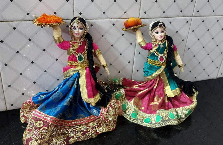 Set of 2 Welcome Dolls with Half Saree Golu Doll