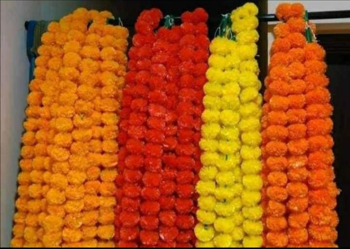 Marigold Flower Strings Golu, Diwali Decor