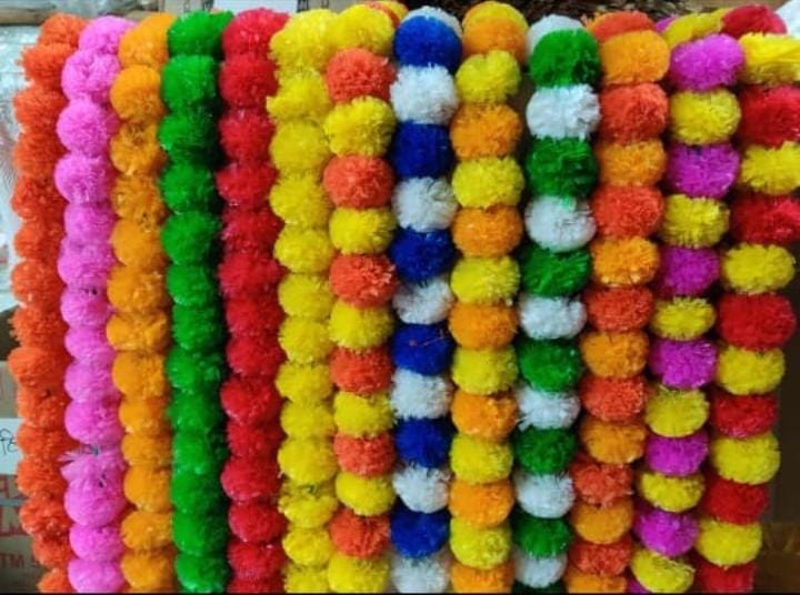 Marigold Flower Strings Golu, Diwali Decor