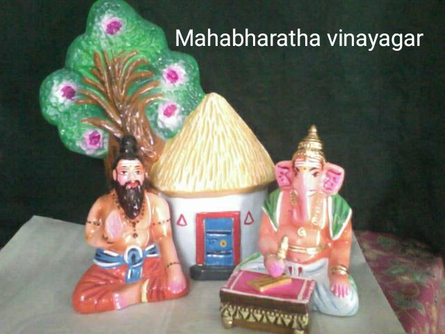 6" Mahabharatha Vinayagar Set Golu Dolls / Golu Bommai / Bommulu