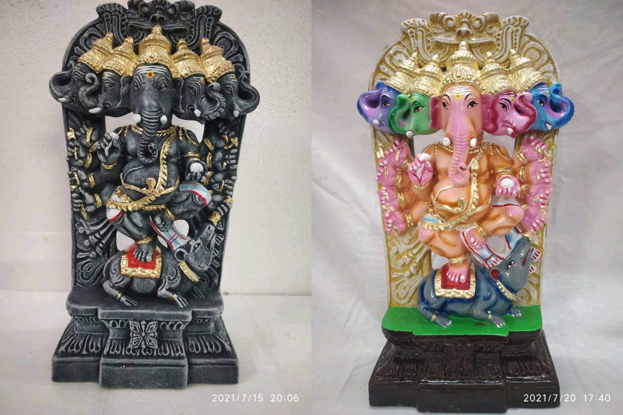 18” Black Panjamuga Vinayagar Golu Dolls / Golu Bommai / Bommulu