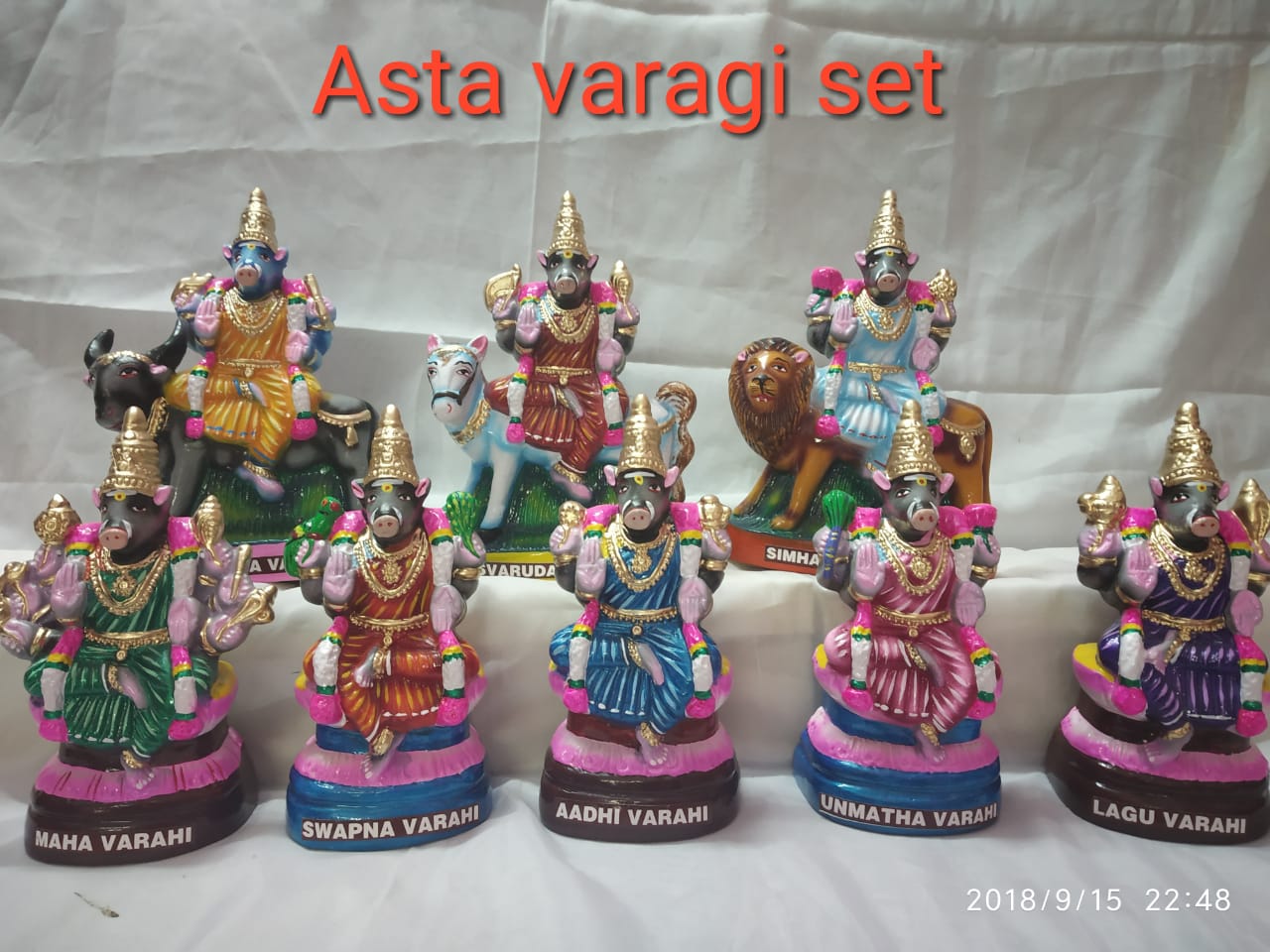 8" Asta Varahi Set Golu Dolls / Golu Bommai / Bommulu