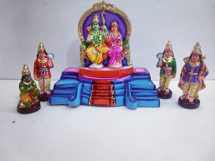 9" Ramar Pattabhisekam Set Golu Dolls / Golu Bommai / Bommulu